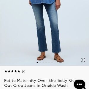 Petite Maternity Over-the-Belly Kick Out Crop Jeans in Oneida Wash Size 27!